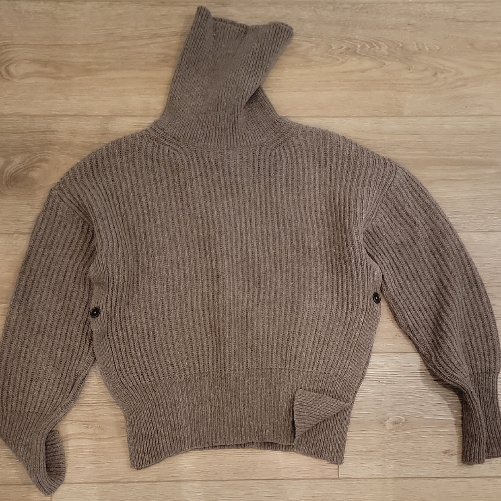 Cozy Brown Maternity Ribbed Sweater